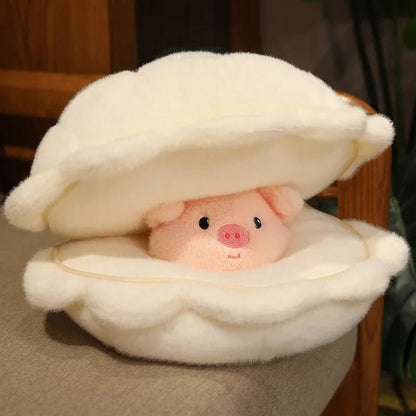 Plushie Clam with Pig Pearl, Two Colors, 22" | 55 cm