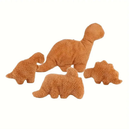 Ensemble de Nuggets de Poulet Dinosaure en Peluche, Quatre Dinosaures