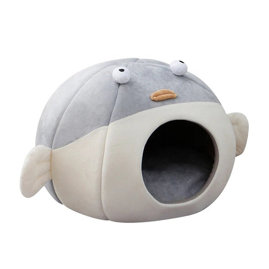 Plush Fish Pet Bed- For Pets up to 15 lbs (6.8 kg)