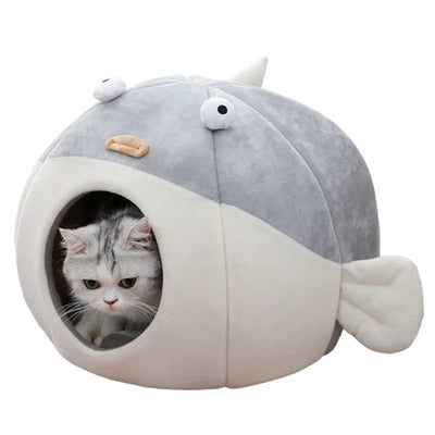 Plush Fish Pet Bed- For Pets up to 15 lbs (6.8 kg) plush toy – – – Image 1 | Plushie Produce