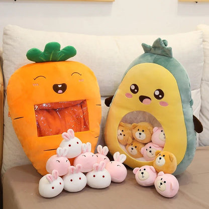 Comida de peluche con ocho mini muñecas: cuatro opciones de comida