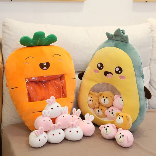 Plush Food with Eight Plush Mini Dolls: Four Food Choices