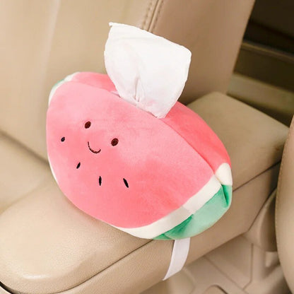 Porte-tissue en peluche : Trois fruits