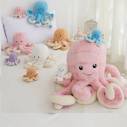 Plushie Fuzzy Cuddling Octopus, Five Colors, 0.59-2.6' | 18-80cm - Plushie Produce