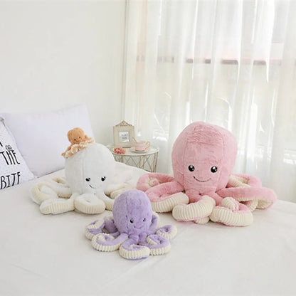 Plushie Fuzzy Cuddling Octopus, Five Colors, 0.59-2.6' | 18-80cm - Plushie Produce