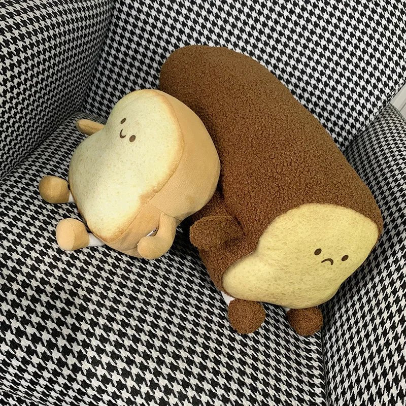 Plushie Happy/Sad Bread, Four Sizes