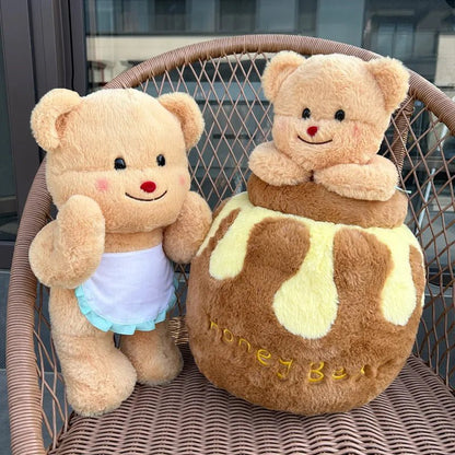 Plushie Honey Pot with Bear Stuffed Animal