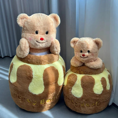 Plushie Honey Pot with Bear Stuffed Animal