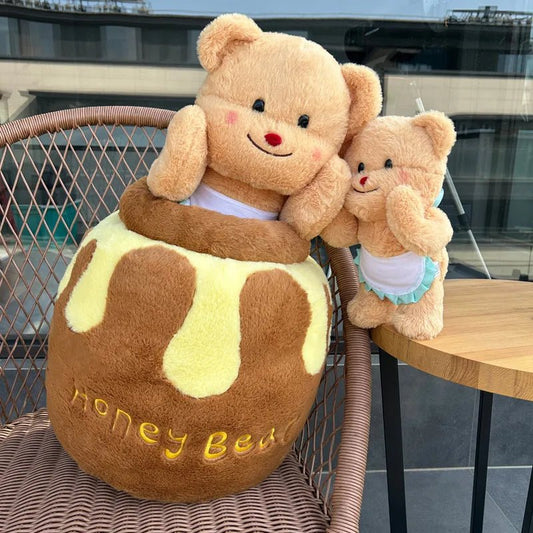 Plush Honey Pot with Included Bear Plushie