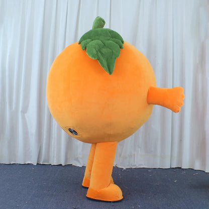 Costume en peluche gonflable orange, hauteurs 4,9-5,6 pieds (1,50-1,70 m)