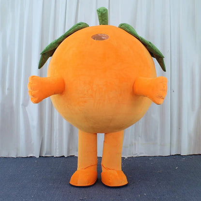 Costume en peluche gonflable orange, hauteurs 4,9-5,6 pieds (1,50-1,70 m)