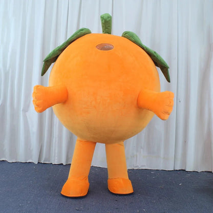 Costume en peluche gonflable orange, hauteurs 4,9-5,6 pieds (1,50-1,70 m)