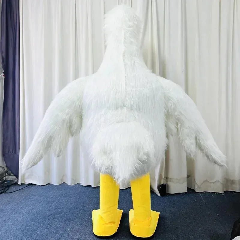 Costume de cygne blanc en peluche gonflable