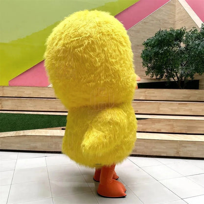 Costume de poussin jaune gonflable en peluche - convient aux tailles de 1,45 à 1,70 m