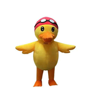 Plush Inflatable Yellow Duck Costume, Two Styles, heights 5-6 ft (1.5-1.85 meters)