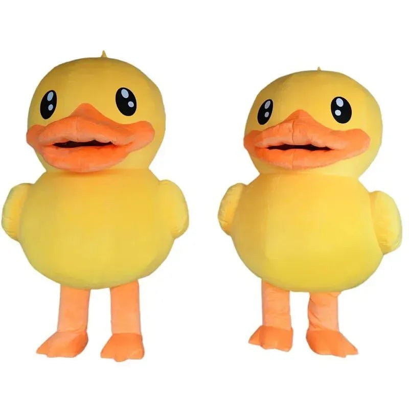 Costume de canard jaune gonflable en peluche, deux styles, hauteurs 5-6 pieds (1,5-1,85 mètres)