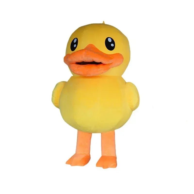 Costume de canard jaune gonflable en peluche, deux styles, hauteurs 5-6 pieds (1,5-1,85 mètres)