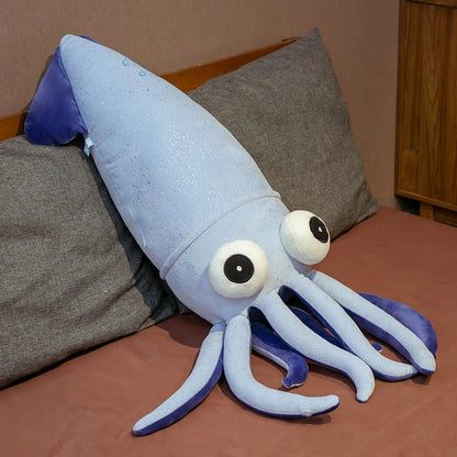 Plushie Jumbo Cartoon Squid: 2 Colors, 2.3-4.3 ft | 70-130 cm - Plushie Produce