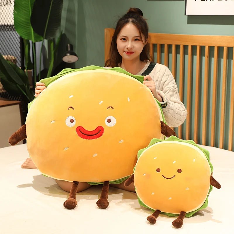 Plushie Kawaii Hamburger, Two Styles, 6-28" | 15-70 cm - Plushie Produce