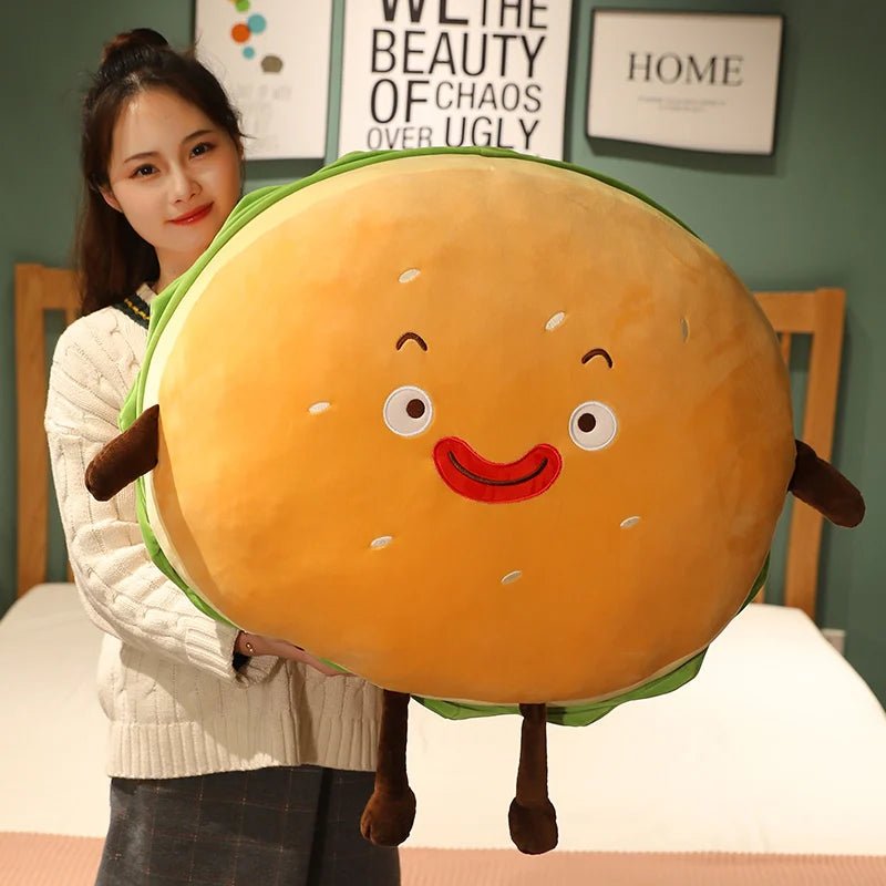 Plushie Kawaii Hamburger, Two Styles, 6-28" | 15-70 cm