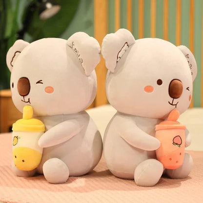 Plushie Koala Drinking Boba Tea, 3 Flavors, 14-24" | 35-60cm - Plushie Produce