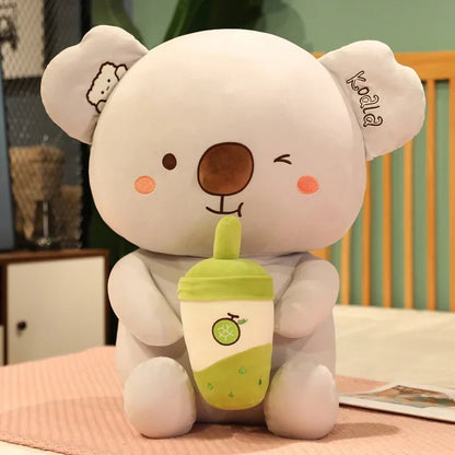 Plushie Koala Drinking Boba Tea, 3 Flavors, 14-24" | 35-60cm - Plushie Produce