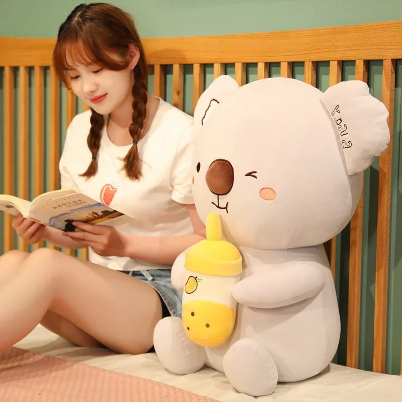 Plushie Koala Drinking Boba Tea, 3 Flavors, 14-24" | 35-60cm - Plushie Produce