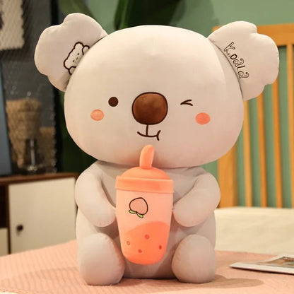 Plushie Koala Drinking Boba Tea, 3 Flavors, 14-24" | 35-60cm - Plushie Produce