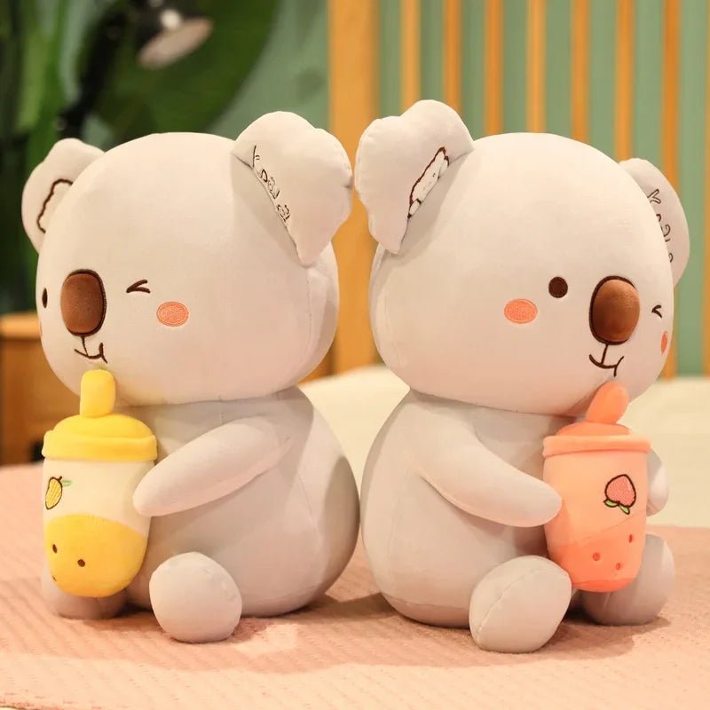 Plushie Koala Drinking Boba Tea, 3 Flavors, 14-24" | 35-60cm