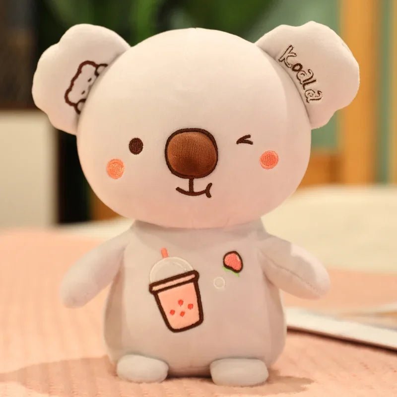 Plushie Koala Drinking Boba Tea, 3 Flavors, 14-24" | 35-60cm