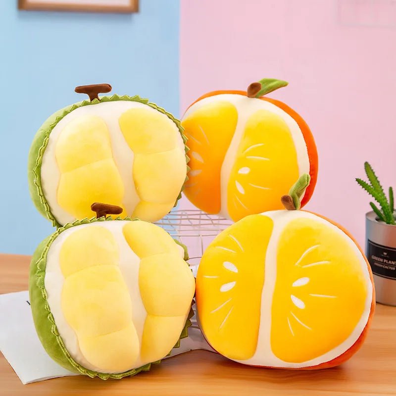 Plushie Lifelike Sliced Orange/Durian, 10" | 25 cm