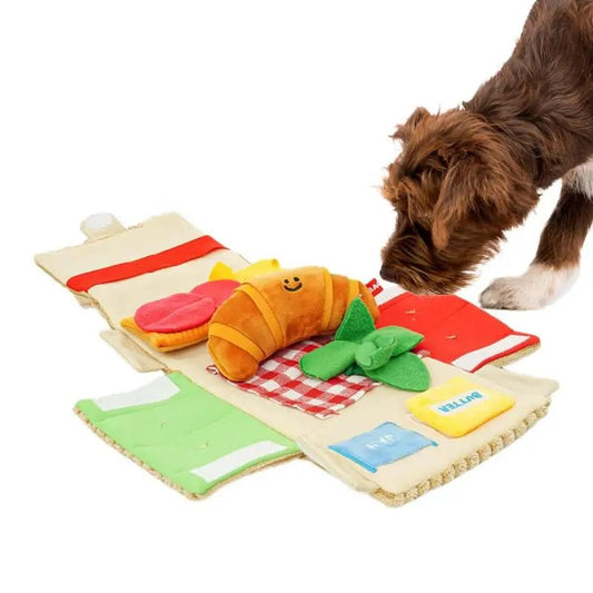 Plush Picnic Basket Pet Sniffing Toy, 7" | 17 cm