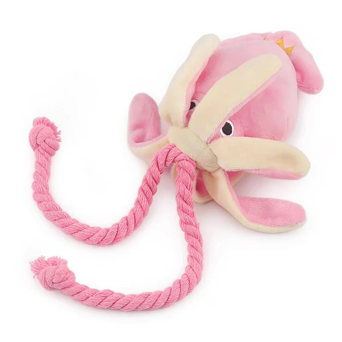 Plushie Pink Squid Squeaky Pet Toy, 13" | 34 cm