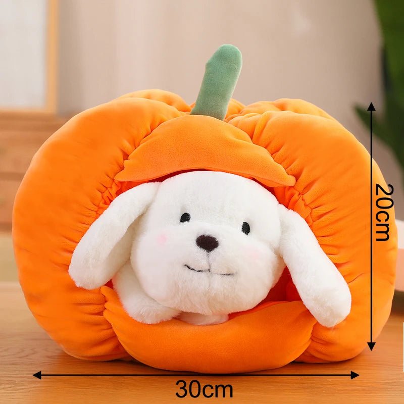 Plushie Pumpkin with Removable Dog or Cat, 8-12" | 20-30 cm