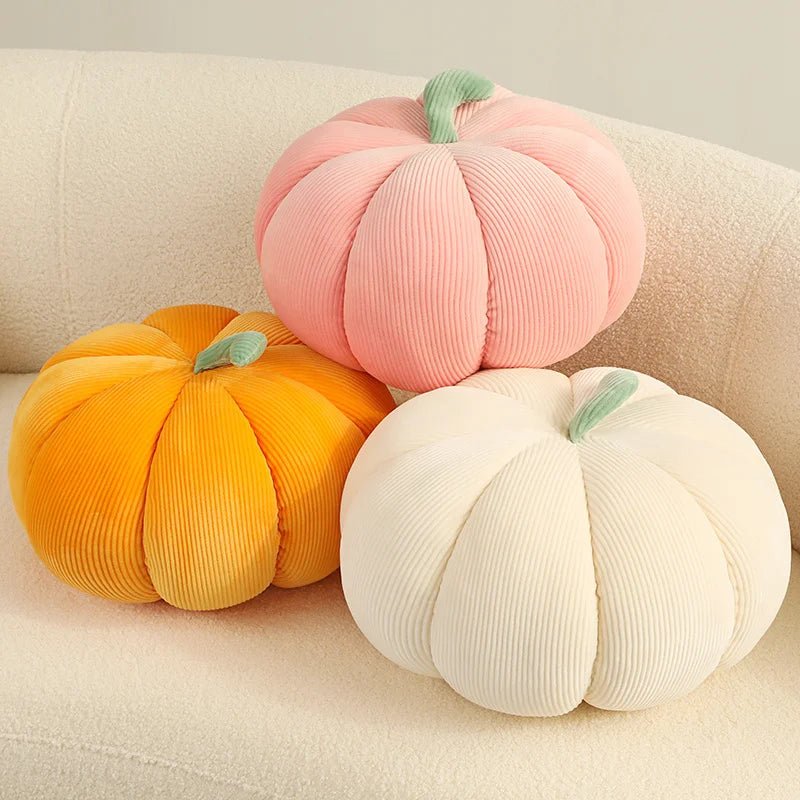 Calabaza decorativa de peluche realista, 24 estilos, 7-14" | 18-35 centímetros