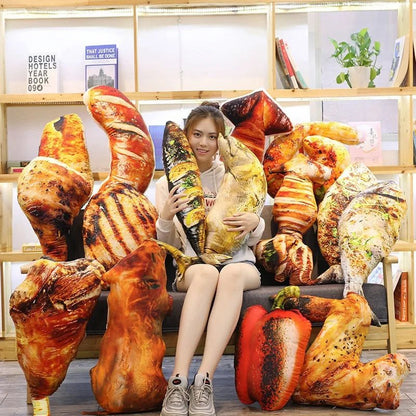 Plushie Realistic Grilled Meat Throw Pillows, Nine Styles, 8-24" | 20-60 cm