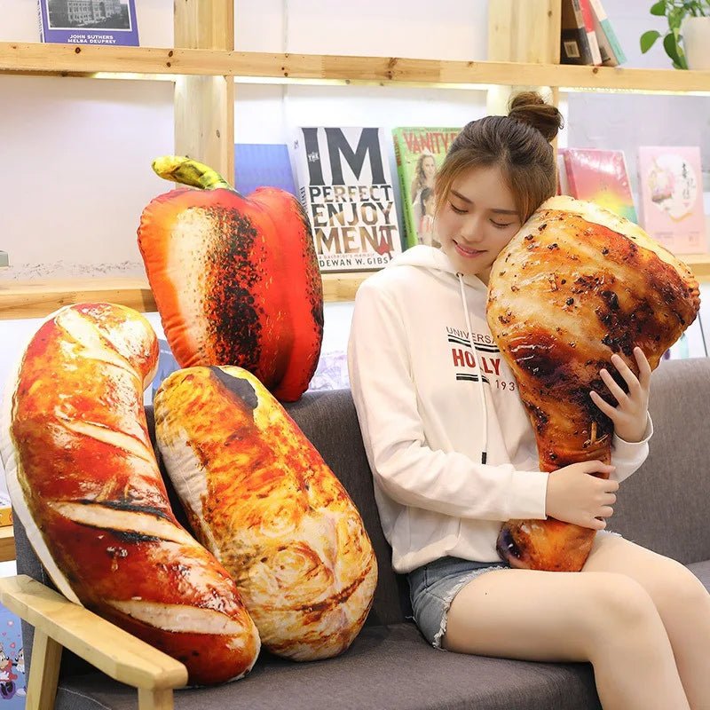 Plushie Realistic Grilled Meat Throw Pillows, Nine Styles, 8-24" | 20-60 cm