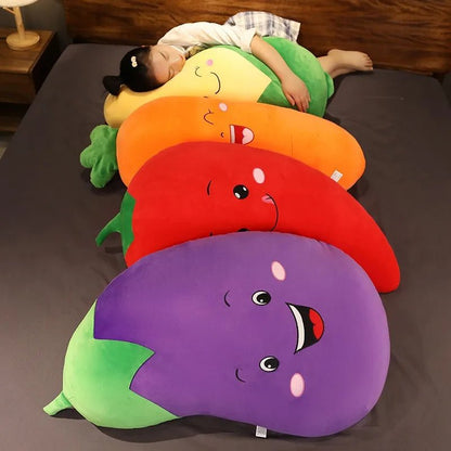 Plushie Smiling Cartoon Vegetables, Four Veggies, 12-20" | 30-50 cm - Plushie Produce