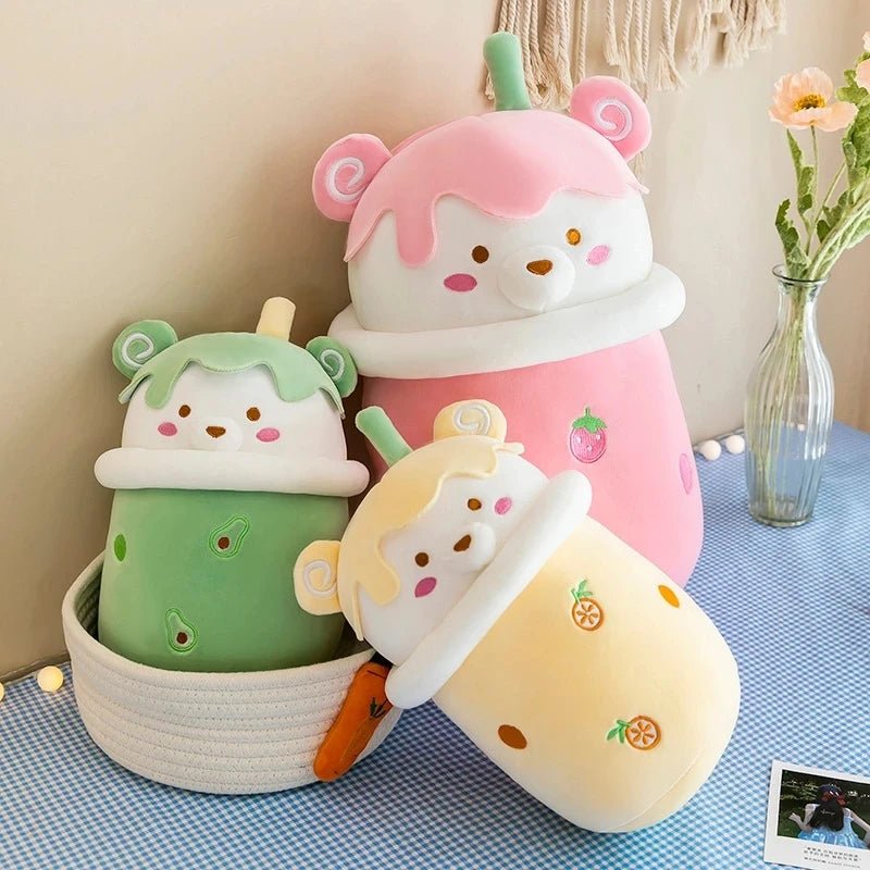 Plushie Teddy Bear Boba Teas, Three Styles, 10-16" | 25-40 cm - Plushie Produce