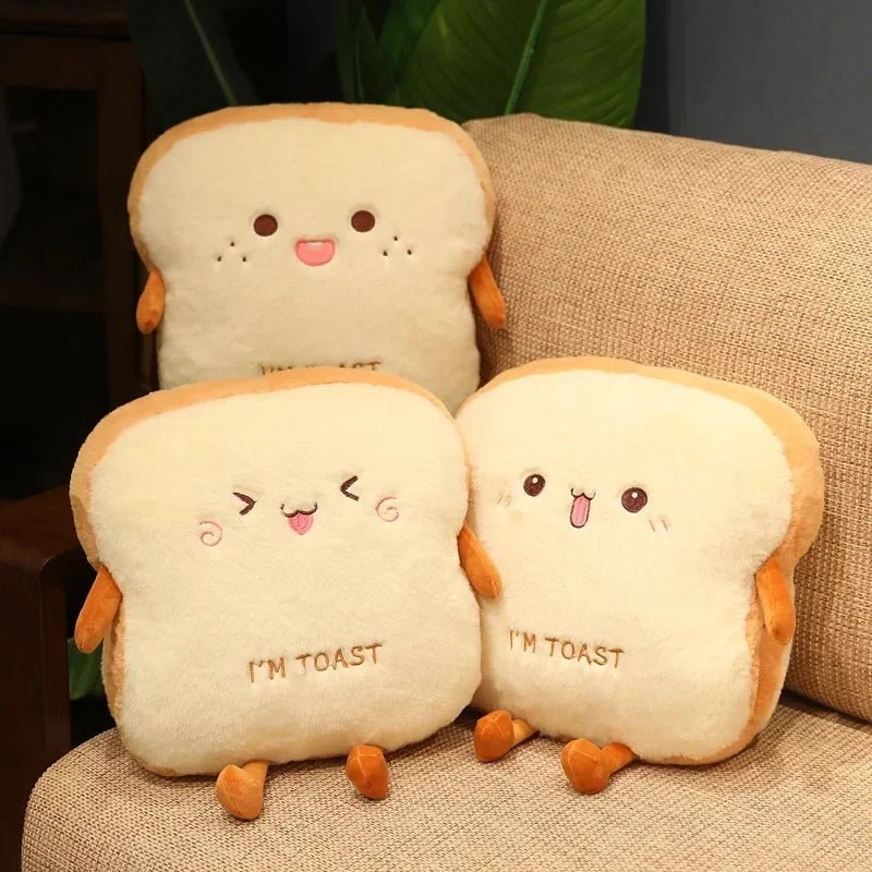 Plushie Toast Kawaii Hand Warmers, Three Styles