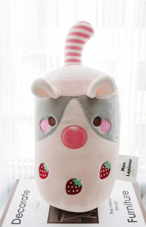 Plushie Bubble Tea em Copo de Animal Plushie, Três Animais, 9" | 23 centímetros