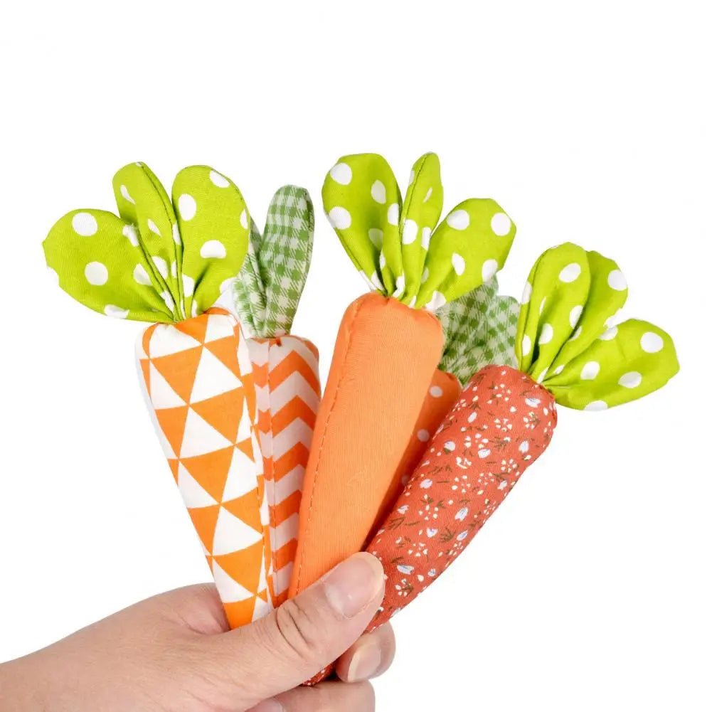 Plüschkarotten-Plüschtiere - Set von fünf - Festliche Frühlingsdekoration, 6" | 16 cm