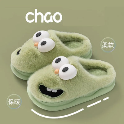 Plushie Cartoon Bird Slippers, US Men 4-10/ Women 5.5-11.5 plush toy – – Green – Image 7 | Plushie Produce