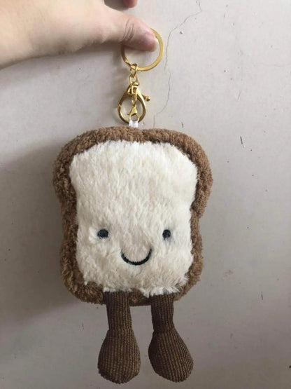 Porte-clés en peluche de nourriture de dessin animé, six choix de nourriture