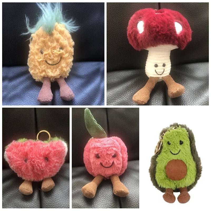 Porte-clés en peluche de nourriture de dessin animé, six choix de nourriture