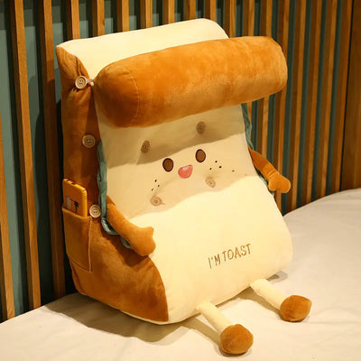 Plushie Cartoon Large Piece of Toast Back Support Pillow, 16" | 40 cm plush toy – – – Image 6 | Plushie Produce