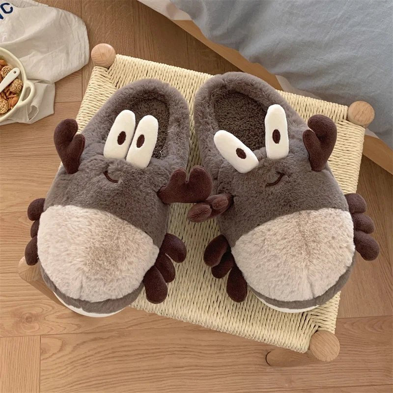 Plushie Crab Slippers, Two Colors, US Men 4-8.5/ Women 5.5-10 plush toy – – Dark Brown – Image 6 | Plushie Produce