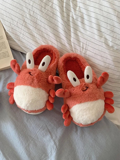 Plushie Crab Slippers, Two Colors, US Men 4-8.5/ Women 5.5-10 plush toy – – Orange – Image 1 | Plushie Produce