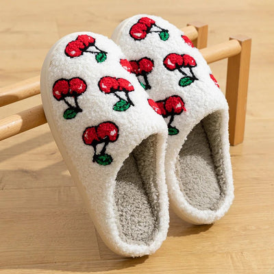 Plushie Fruit-Inspired Slip-On Slippers, Five Styles plush toy – – Small cherry – Image 8 | Plushie Produce