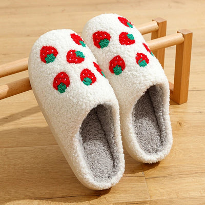 Plushie Fruit-Inspired Slip-On Slippers, Five Styles plush toy – – Strawberry – Image 10 | Plushie Produce
